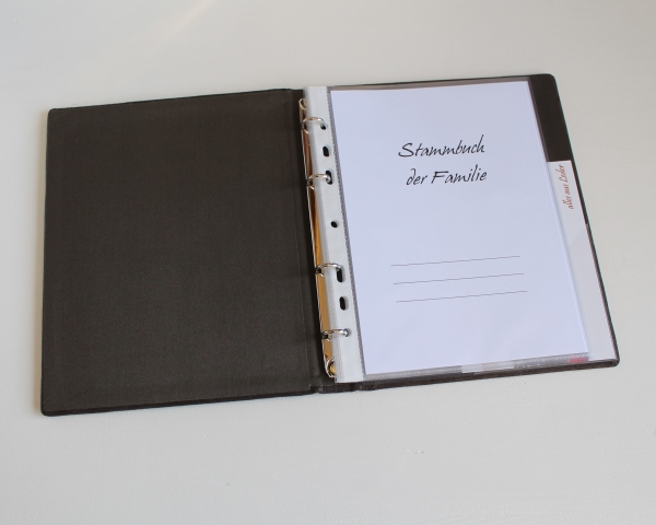 Stammbuch "Goldene Lebensbaum" aus braunem Büffelleder, DIN A5